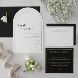 Ivory Arch Shaped with Gold Pre-Foil